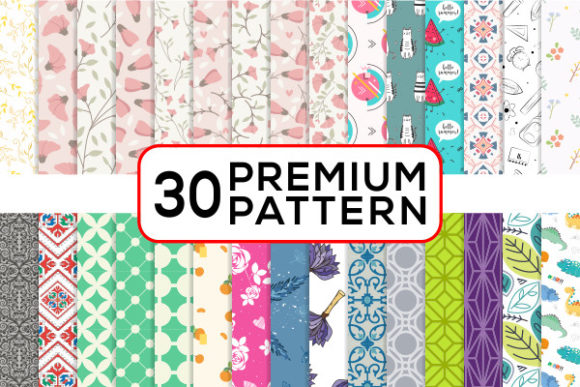 30 Pack Premium Seamless Patterns: Your Digital Design Toolkit