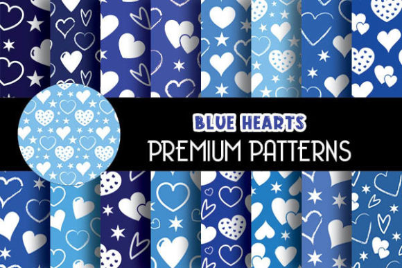 Blue Hearts Digital Papers Patterns: Fresh Design Ideas