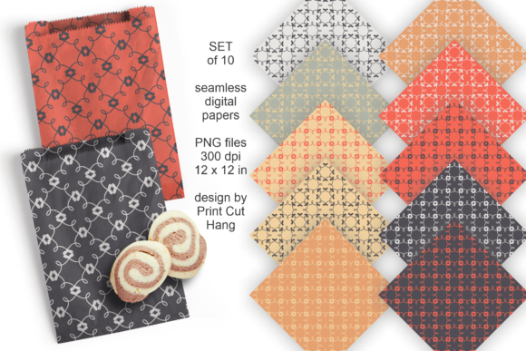 Flourish Checkered Seamless Patterns: 10 Designs