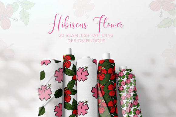 Hibiscus Flower Digital Paper Patterns