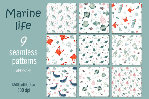 Marine Life Seamless Patterns: Bringing Ocean-Inspired Design Into Everyday Projects