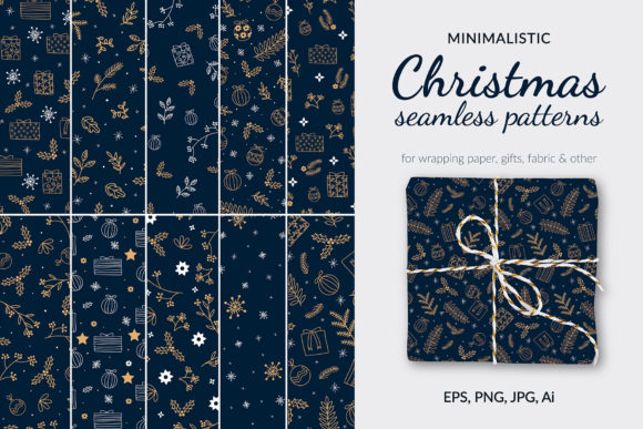 Minimalistic Dark Christmas Patterns: A Creative Holiday Font