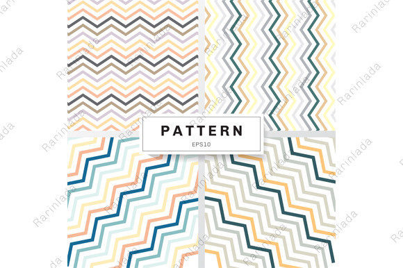 Set of Chevron Patterns Pastels Color