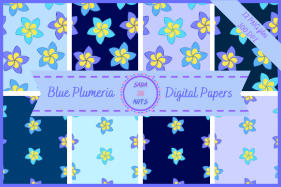 The Strategic Language of Blue Frangipani Plumeria Floral Patterns