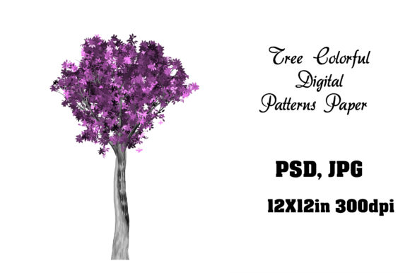Tree Colorful Digital Patterns Paper for Creatives