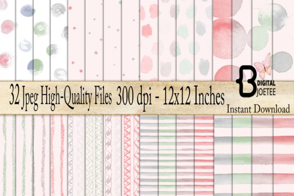 Watercolor Doodle Patterns: Dots, Stripes & Playful Design