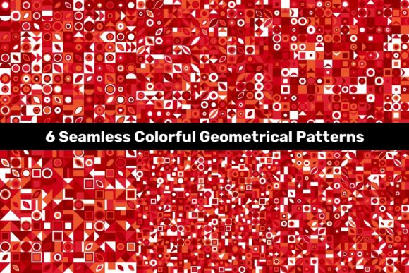 What Are 6 Red Seamless Geometrical Patterns?